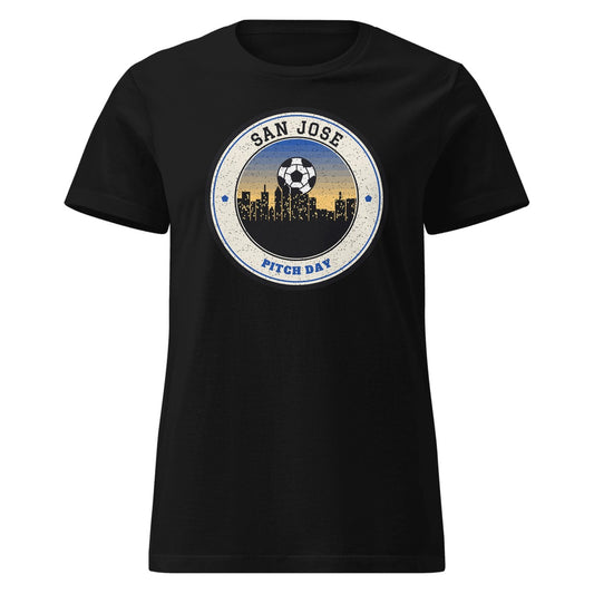 Women's San Jose Pitch Day Fitted Tee in Black, front view