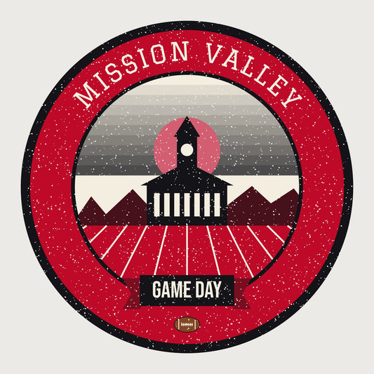 Women's Scarlet Mission Valley Game Day Tee graphic