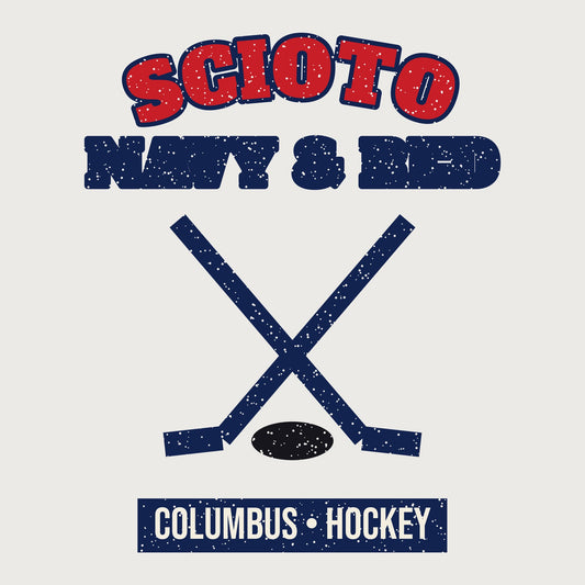 Scioto Navy & Red Hockey Mug graphic