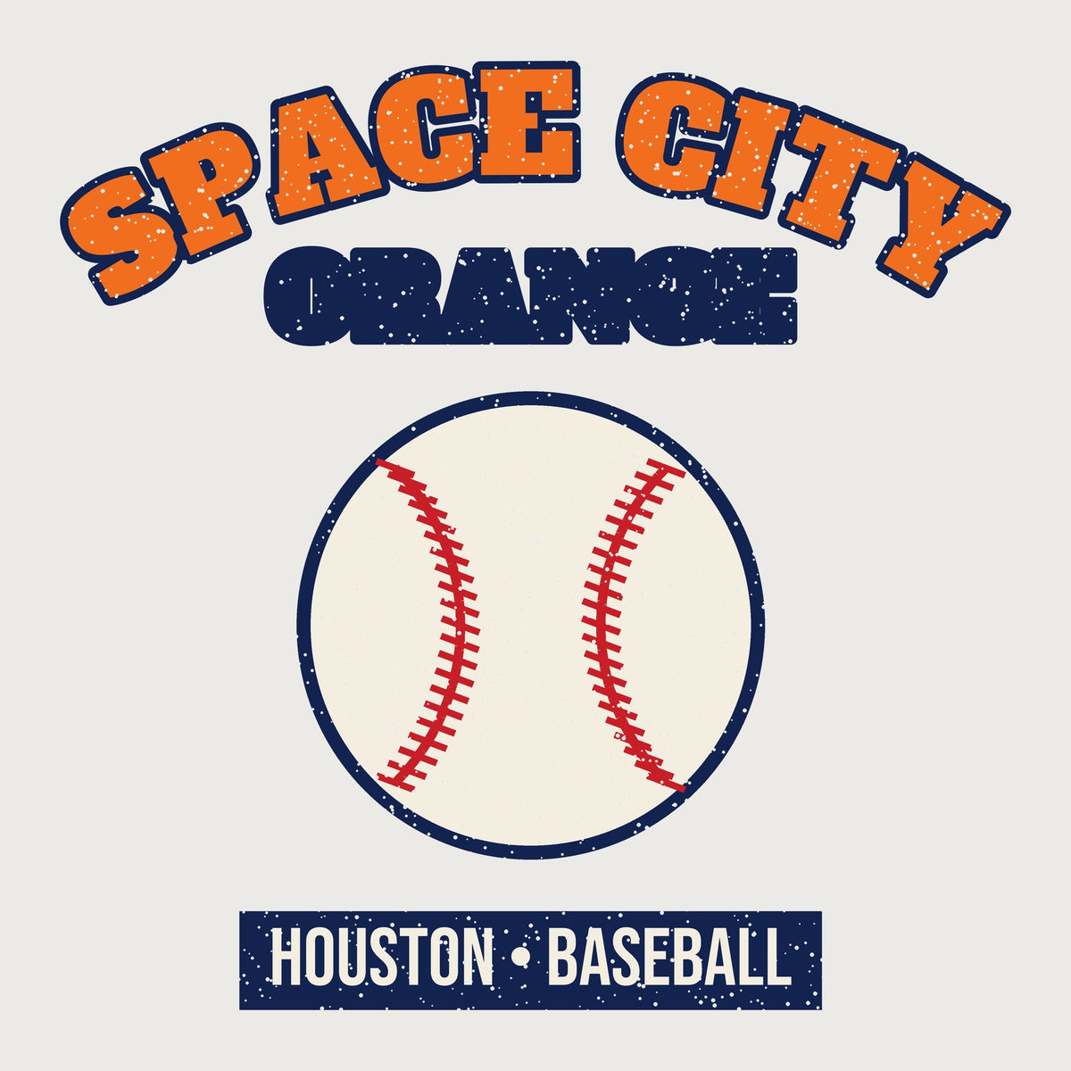 Women's Space City Orange Baseball Tee graphic