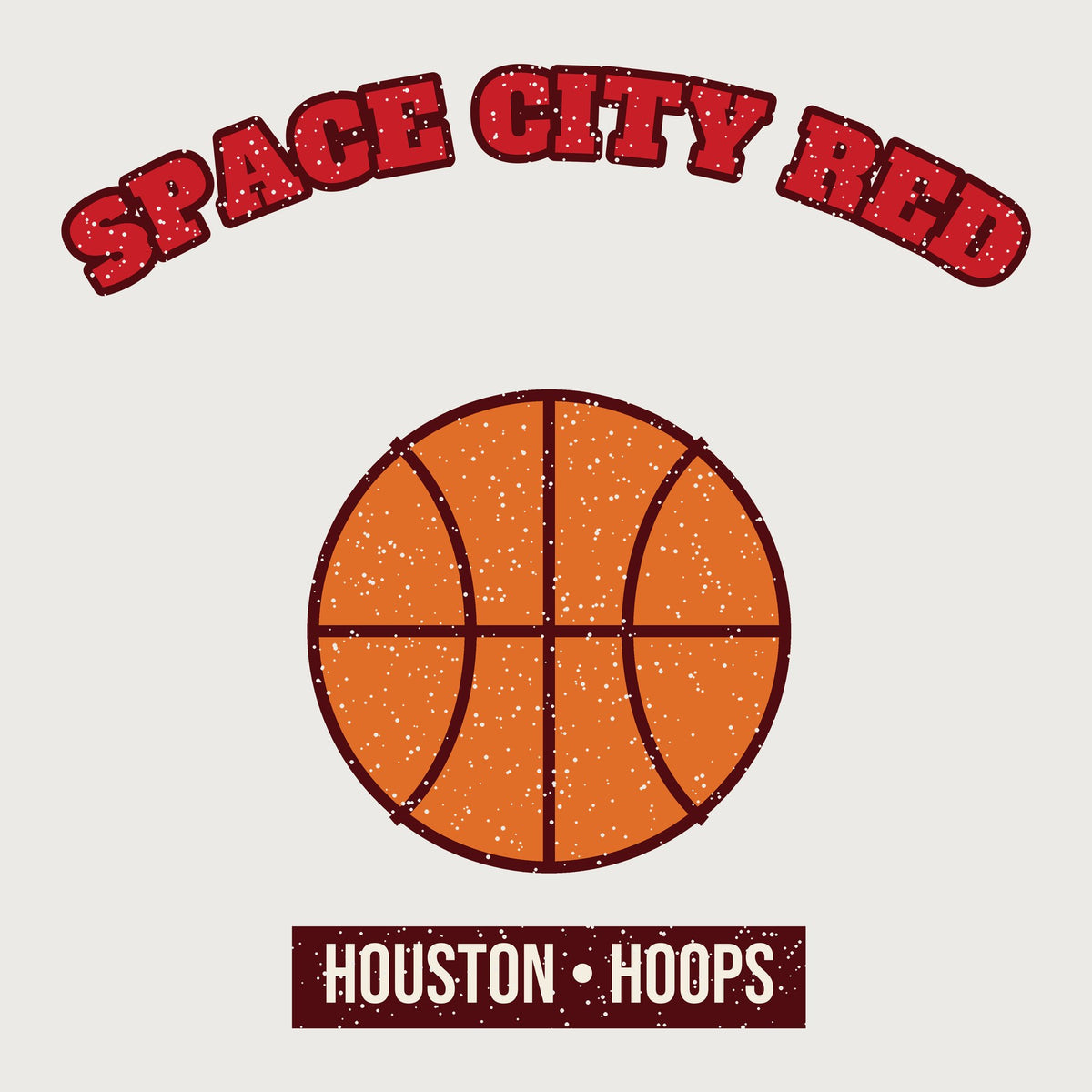 Space City Red Hoops Tee graphic