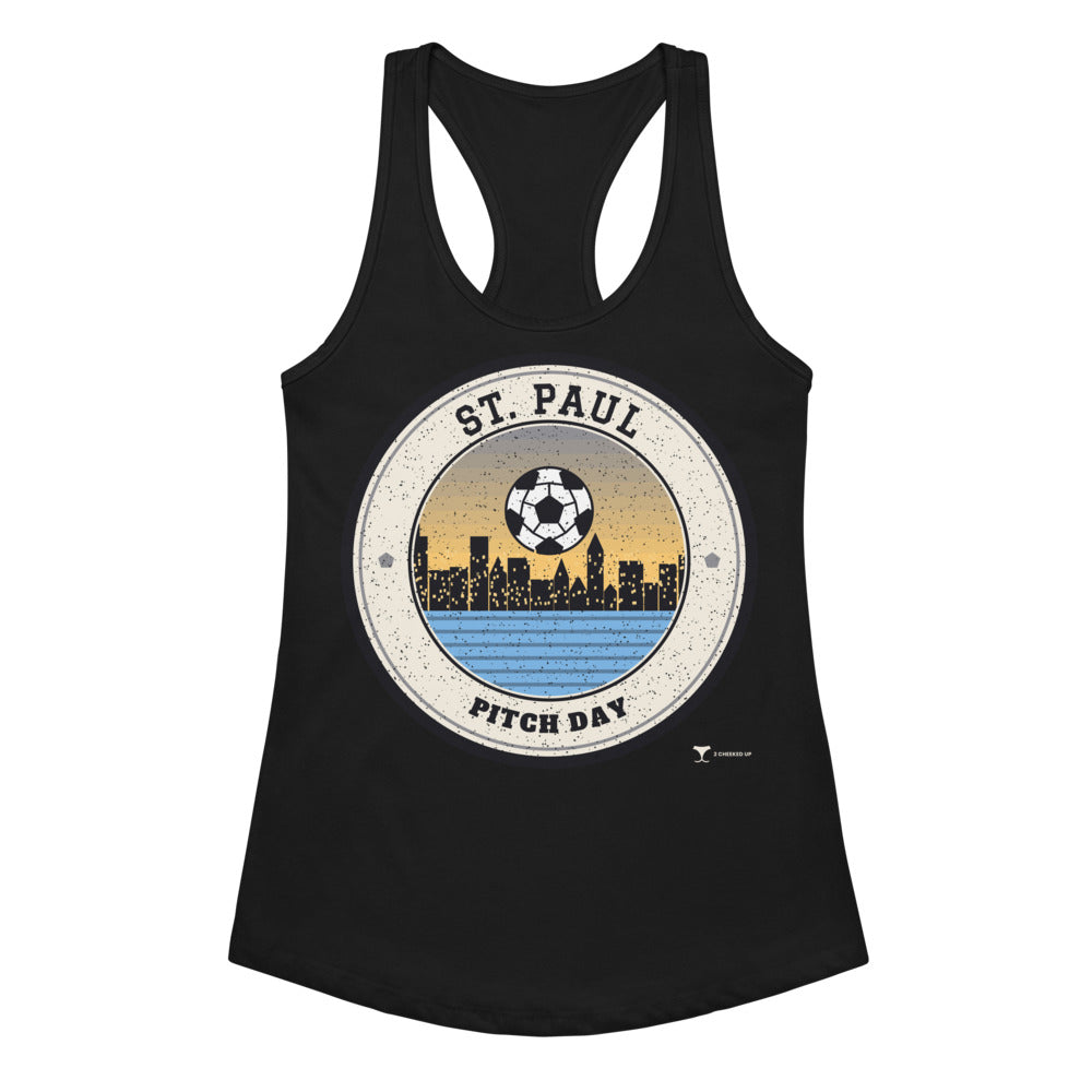 Women's St. Paul Pitch Day Racerback Tank in Black, front view