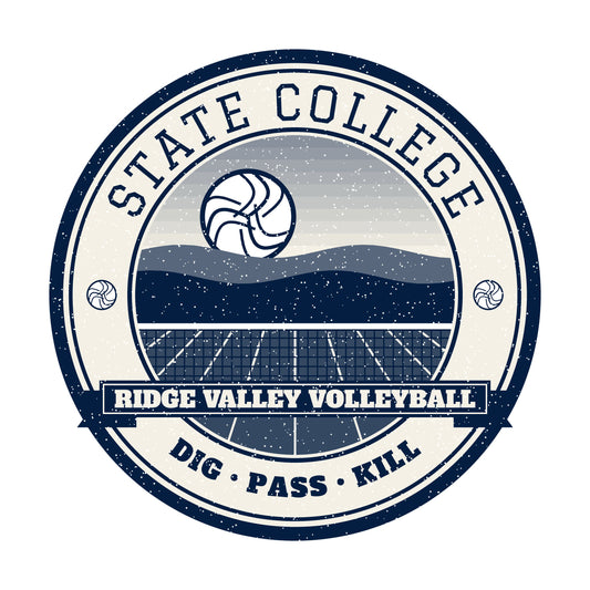 State College Ridge Valley volleyball badge graphic