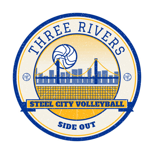 Three Rivers Steel City volleyball badge graphic