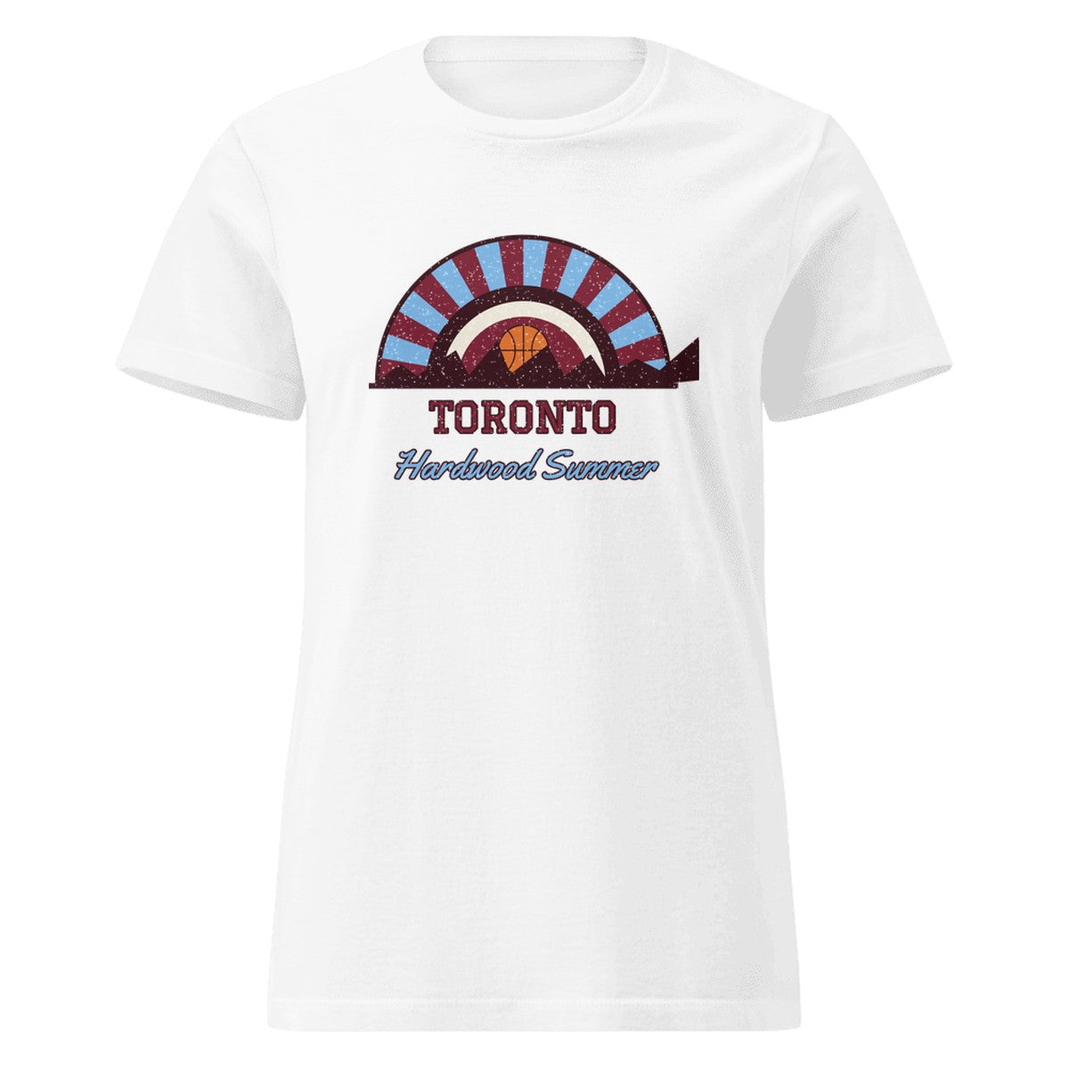 Women's Toronto Hardwood Summer Fitted Tee in White, front view