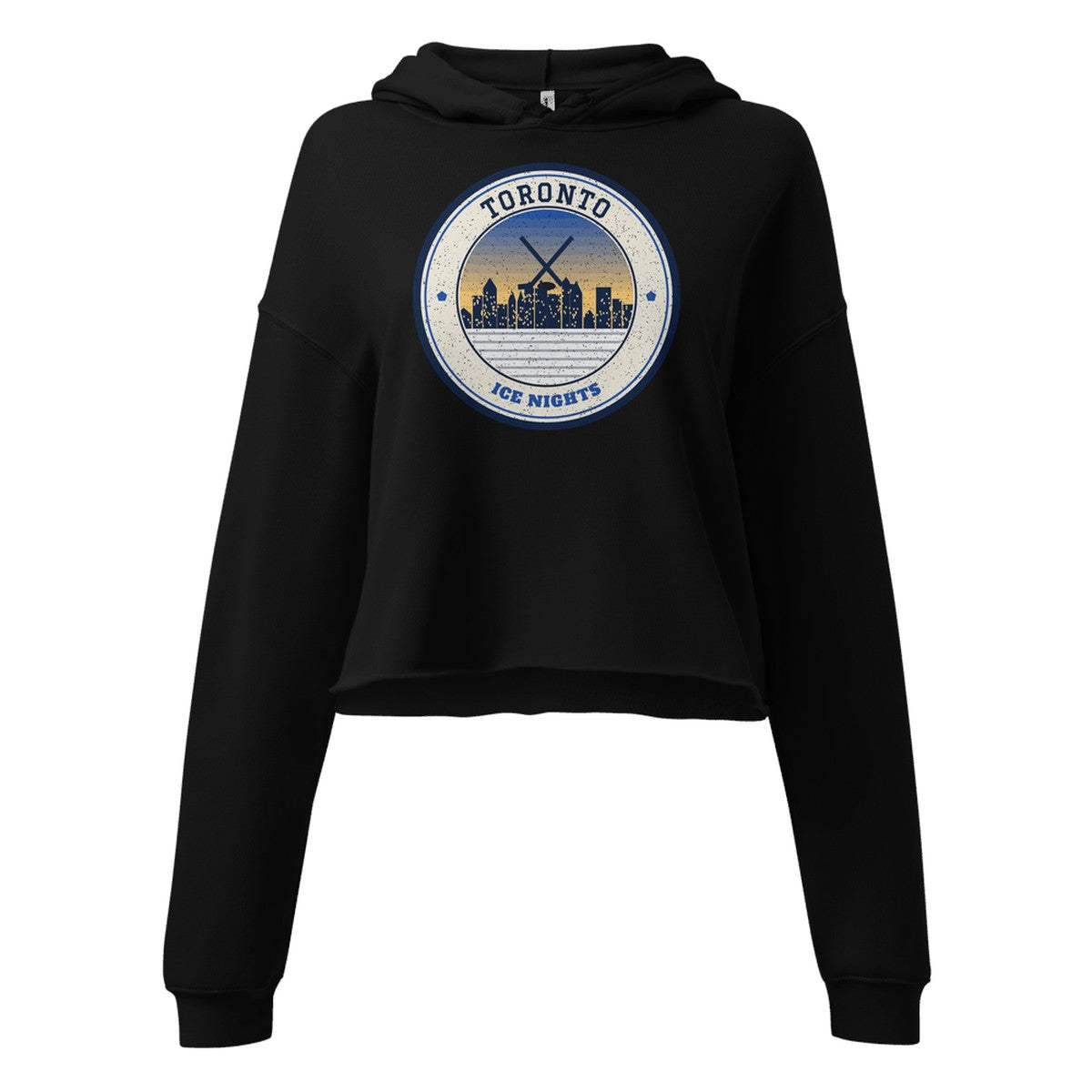 Women's Toronto Ice Nights Cropped Hoodie in Black, front view