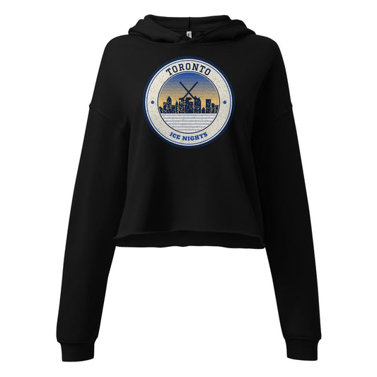 Women's Toronto Ice Nights Cropped Hoodie in Black, front view