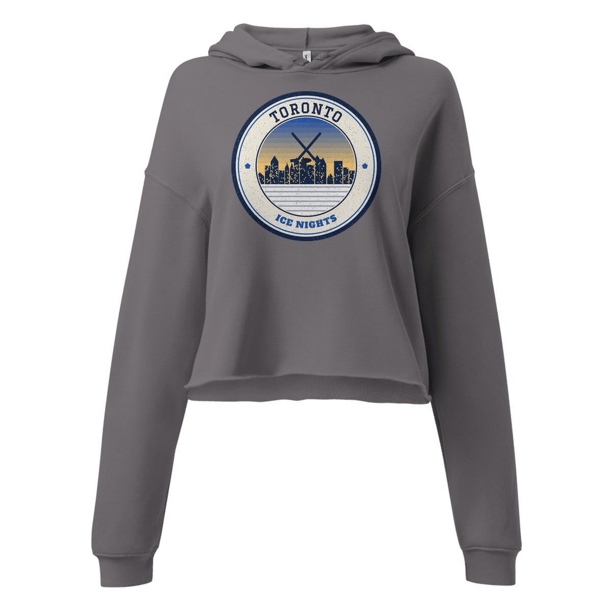 Women's Toronto Ice Nights Cropped Hoodie in Storm, front view