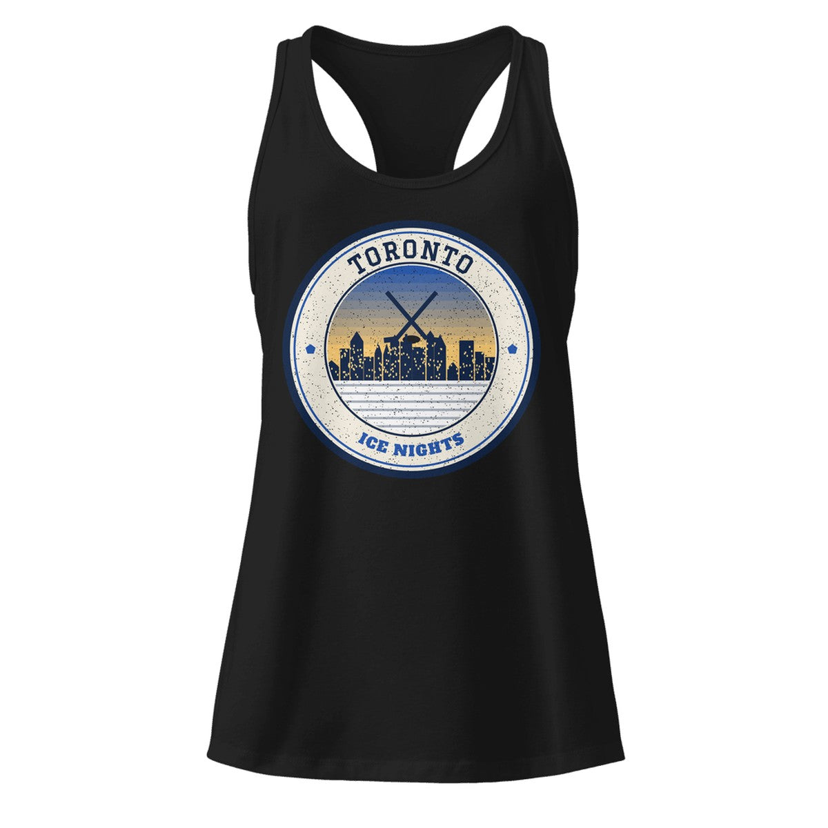 Women's Toronto Ice Nights Racerback Tank in Black, front view