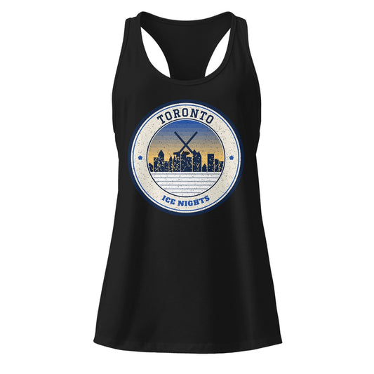 Women's Toronto Ice Nights Racerback Tank in Black, front view