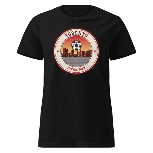 Women's Toronto Pitch Day Fitted Tee in Black, front view