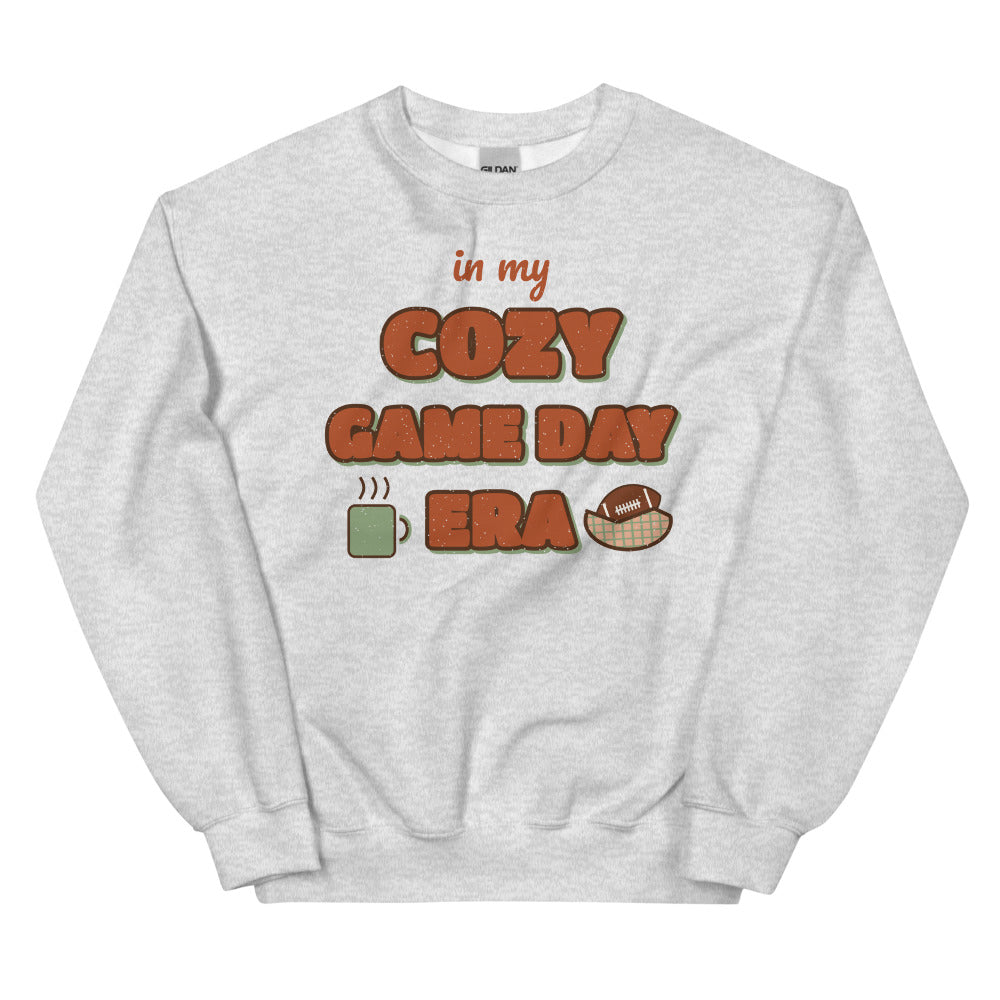 In My Cozy Game Day Era Crewneck Sweatshirt in ash, front view