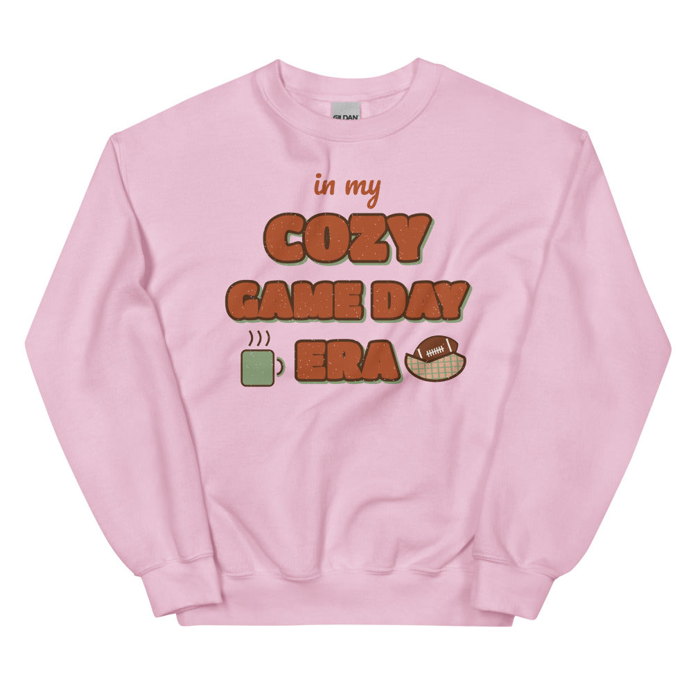 In My Cozy Game Day Era Crewneck Sweatshirt in light pink, front view