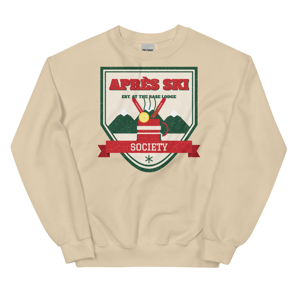 Après Ski Society Crewneck Sweatshirt in sand, front view