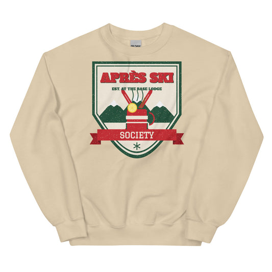Après Ski Society Crewneck Sweatshirt in sand, front view