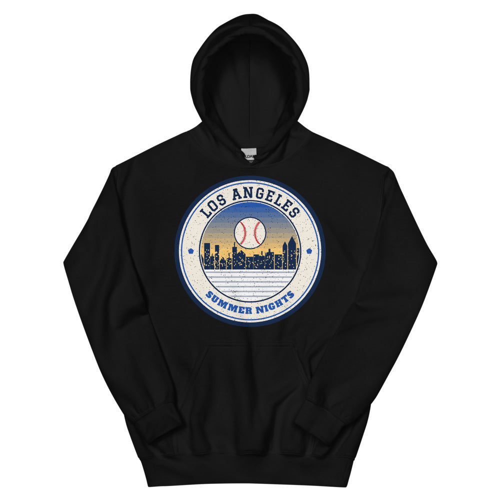 Los Angeles Summer Nights Ballpark Hoodie in black, front