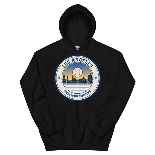 Los Angeles Summer Nights Ballpark Hoodie in black, front
