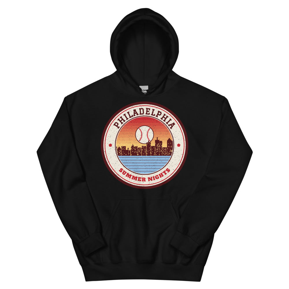 Philadelphia Summer Nights Ballpark Hoodie in black, front
