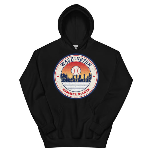 Washington Summer Nights Ballpark Hoodie in black, front