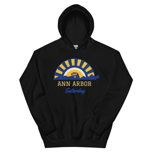 Ann Arbor Saturday Hoodie in black, front