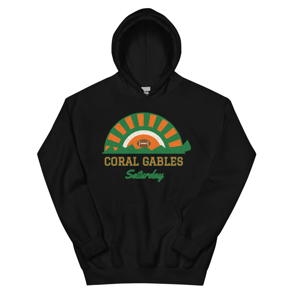 Coral Gables Saturday Hoodie in black, front