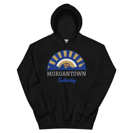Morgantown Saturday Hoodie in black, front