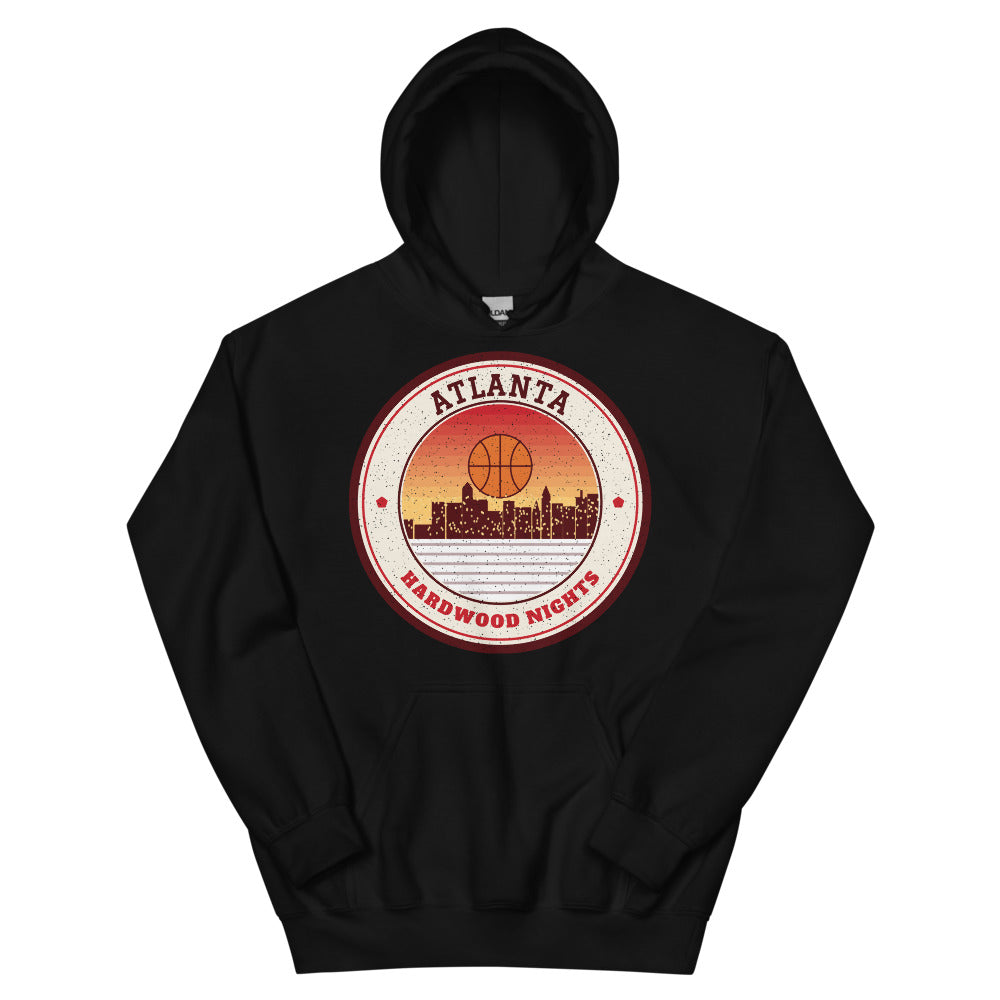 Atlanta Hardwood Nights Hoodie in black, front