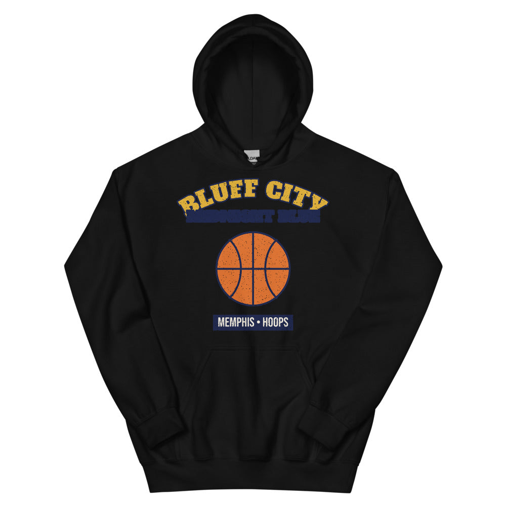 Bluff City Midnight Blue Hoops Hoodie in black, front