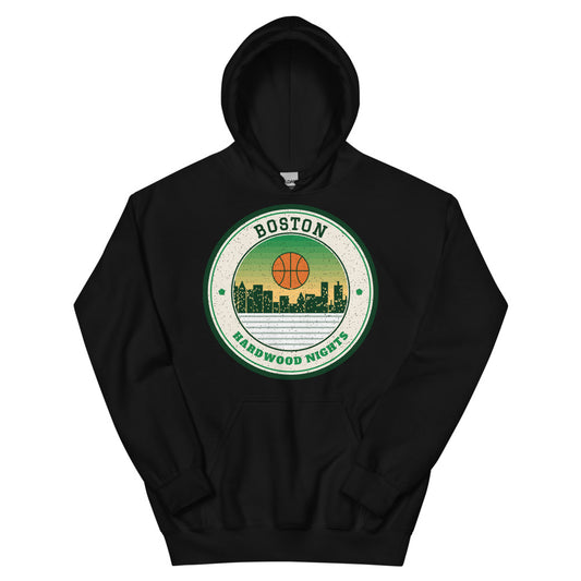 Boston Hardwood Nights Hoodie in black, front