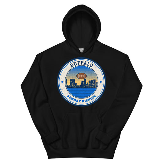 Buffalo Sunday Kickoff Hoodie in black, front
