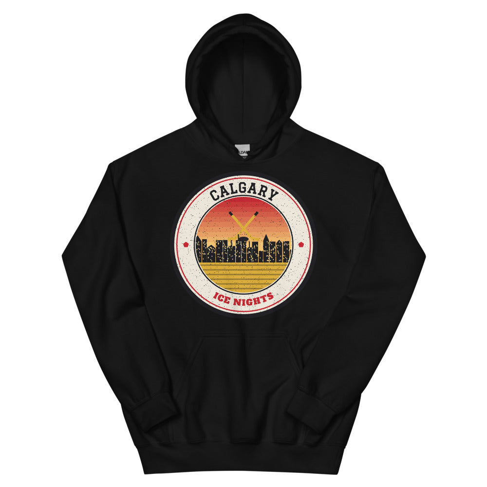 Calgary Ice Nights Hoodie in black, front