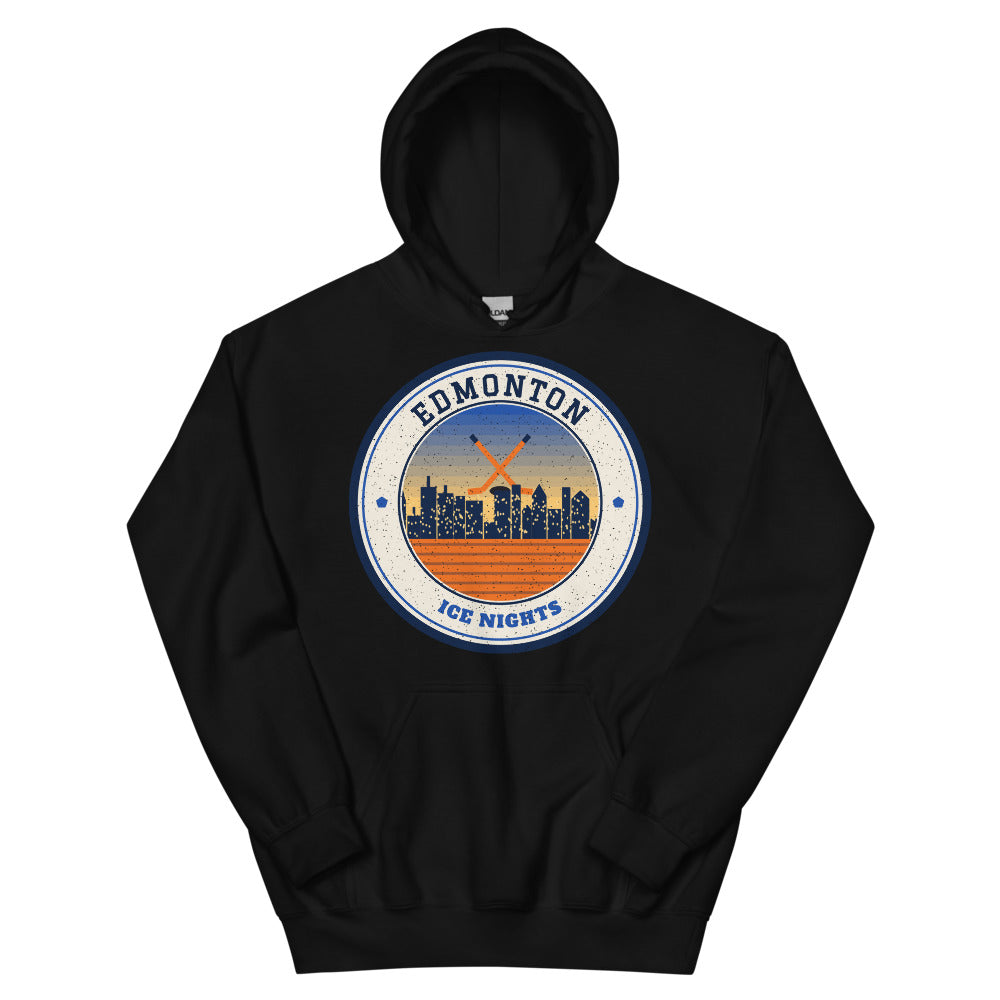Edmonton Ice Nights Hoodie in black, front