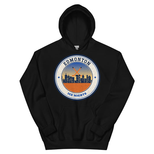 Edmonton Ice Nights Hoodie in black, front