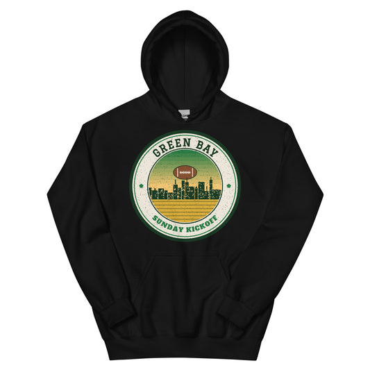 Green Bay Sunday Kickoff Hoodie in black, front