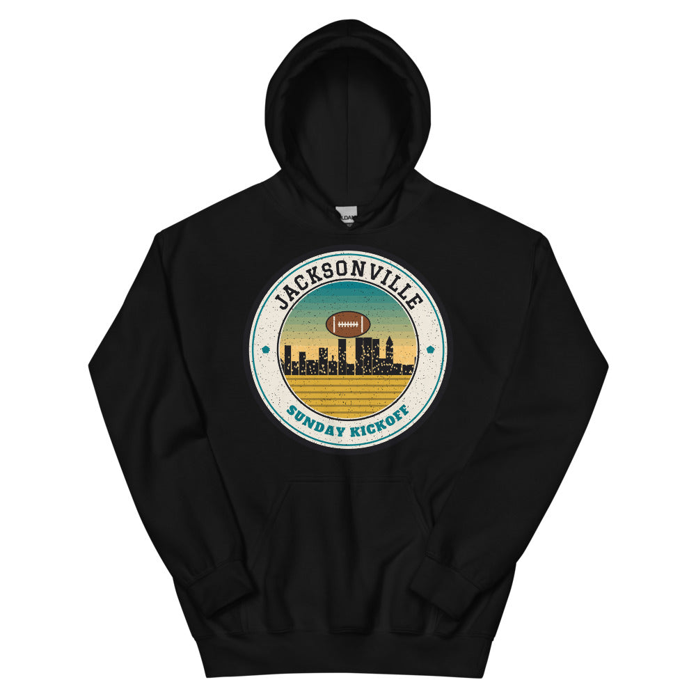 Jacksonville Sunday Kickoff Hoodie in black, front