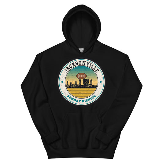 Jacksonville Sunday Kickoff Hoodie in black, front