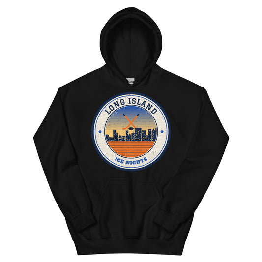 Long Island Ice Nights Hoodie in black, front