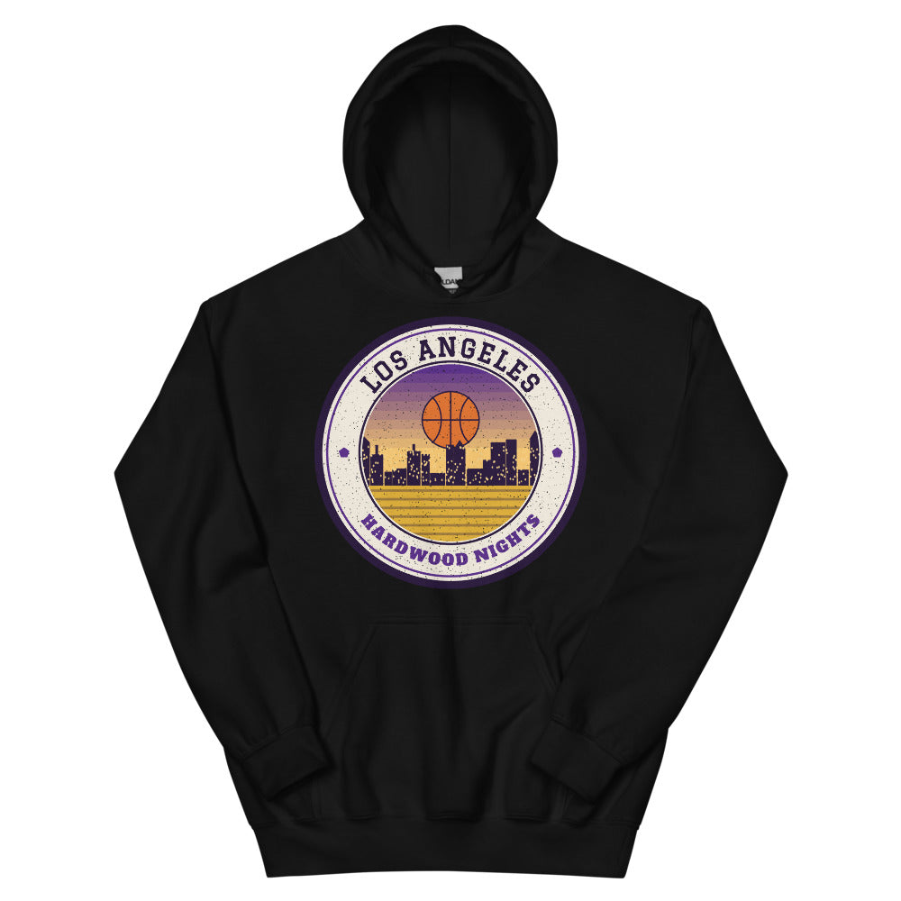 Los Angeles Hardwood Nights Hoodie in black, front