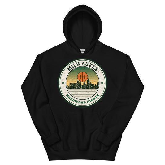 Milwaukee Hardwood Nights Hoodie in black, front
