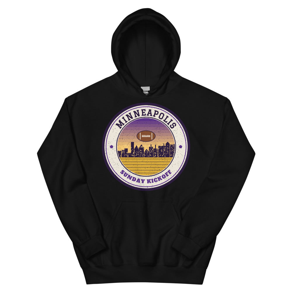 Minneapolis Sunday Kickoff Hoodie in black, front
