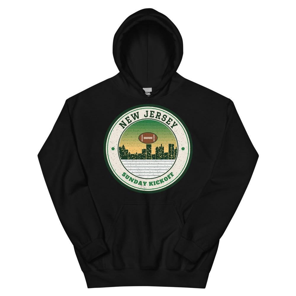 New Jersey Sunday Kickoff Hoodie in black, front