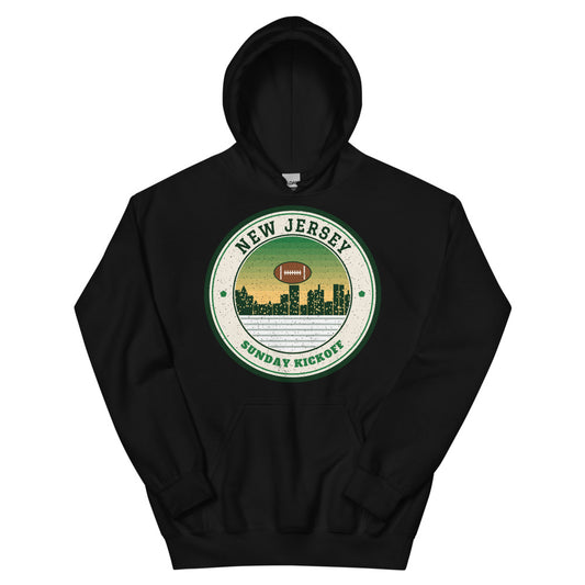 New Jersey Sunday Kickoff Hoodie in black, front