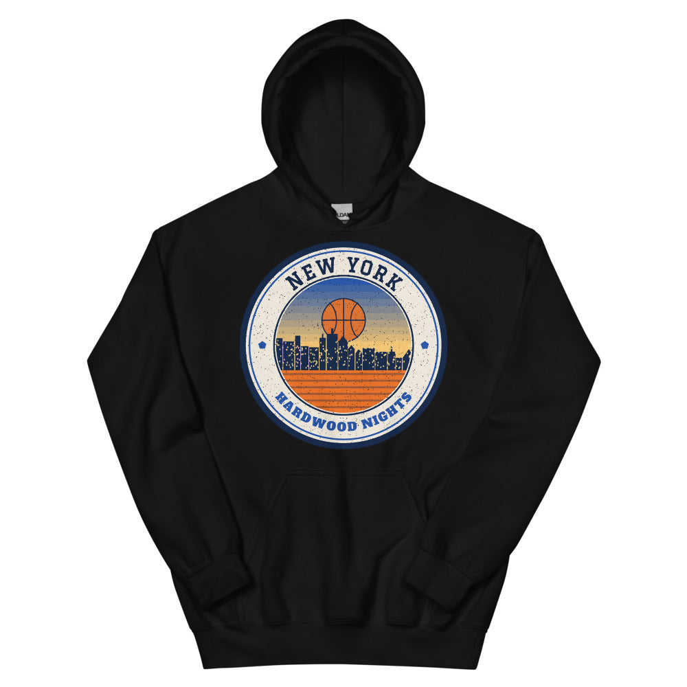 New York Hardwood Nights Hoodie in black, front