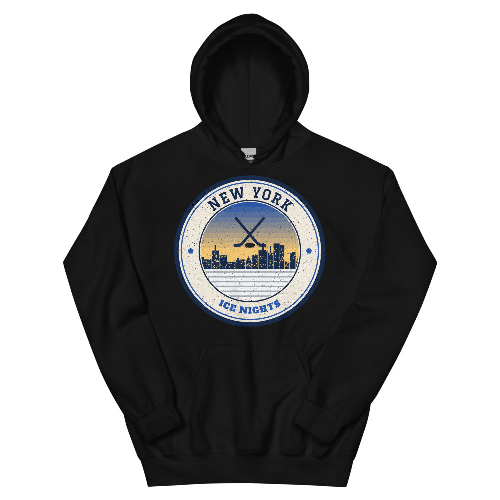 New York Ice Nights Hoodie in black, front