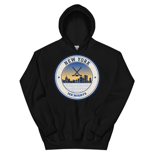 New York Ice Nights Hoodie in black, front