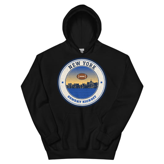 New York Sunday Kickoff Hoodie in black, front