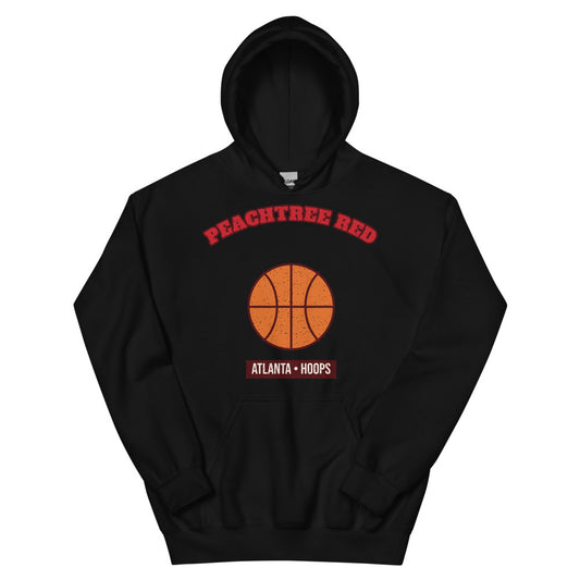 Peachtree Red Hoops Hoodie in black, front