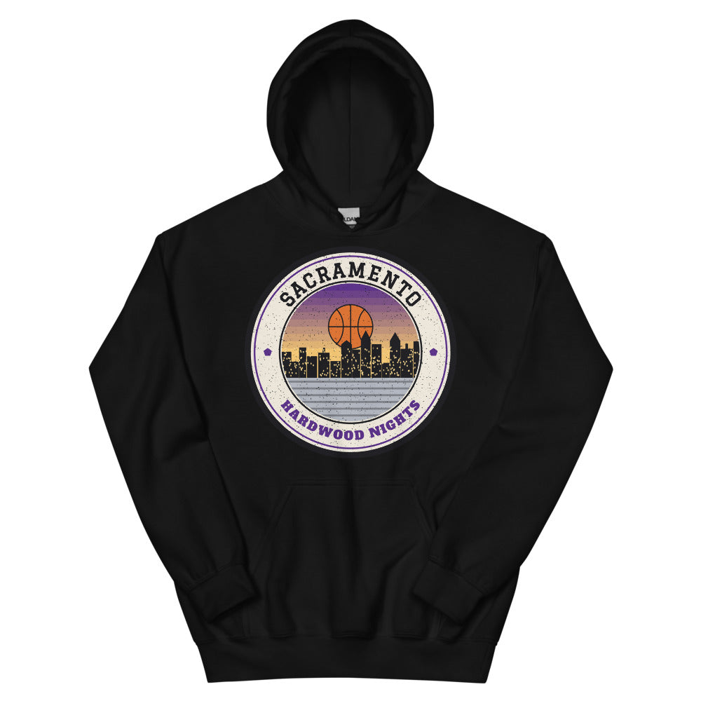 Sacramento Hardwood Nights Hoodie in black, front