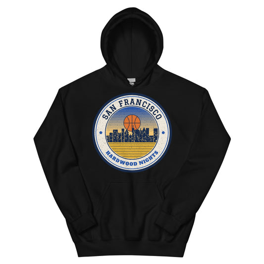 San Francisco Hardwood Nights Hoodie in black, front