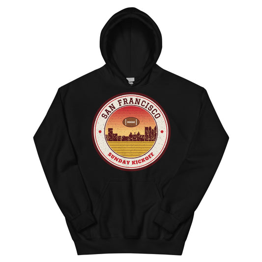 San Francisco Sunday Kickoff Hoodie in black, front